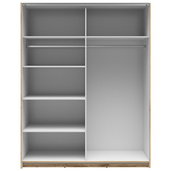 Beverlyn Manufactured Wood Wardrobe, Wotan Oak, 196cm H x 154cm W x 60cm D