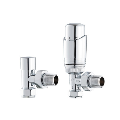 UK-11 Chrome Plated Thermostatic Valve & Lockshield