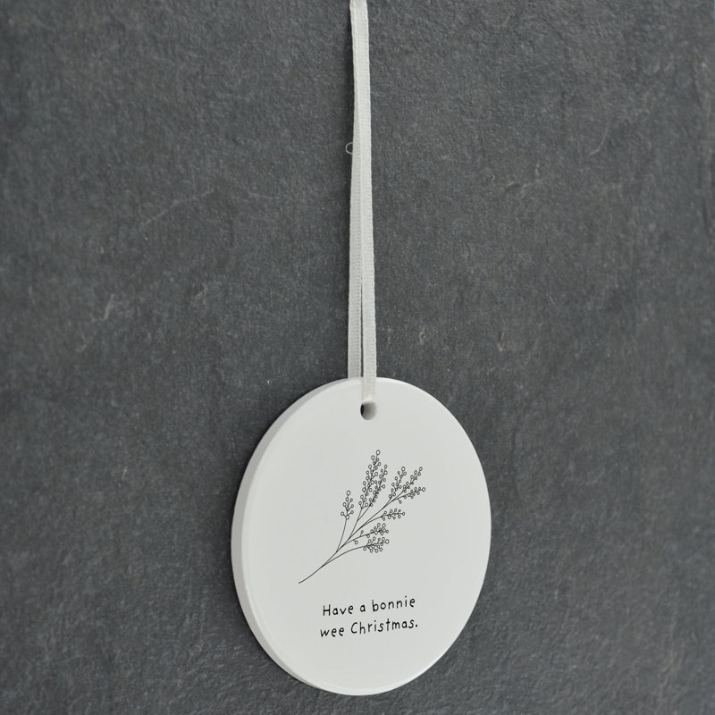 Have A Bonnie Wee Christmas Circle Shaped Ceramic Ornament