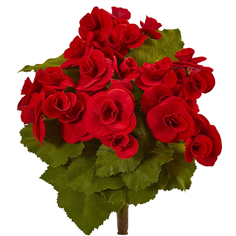 Arrangements floral artificiel begonia, rouge