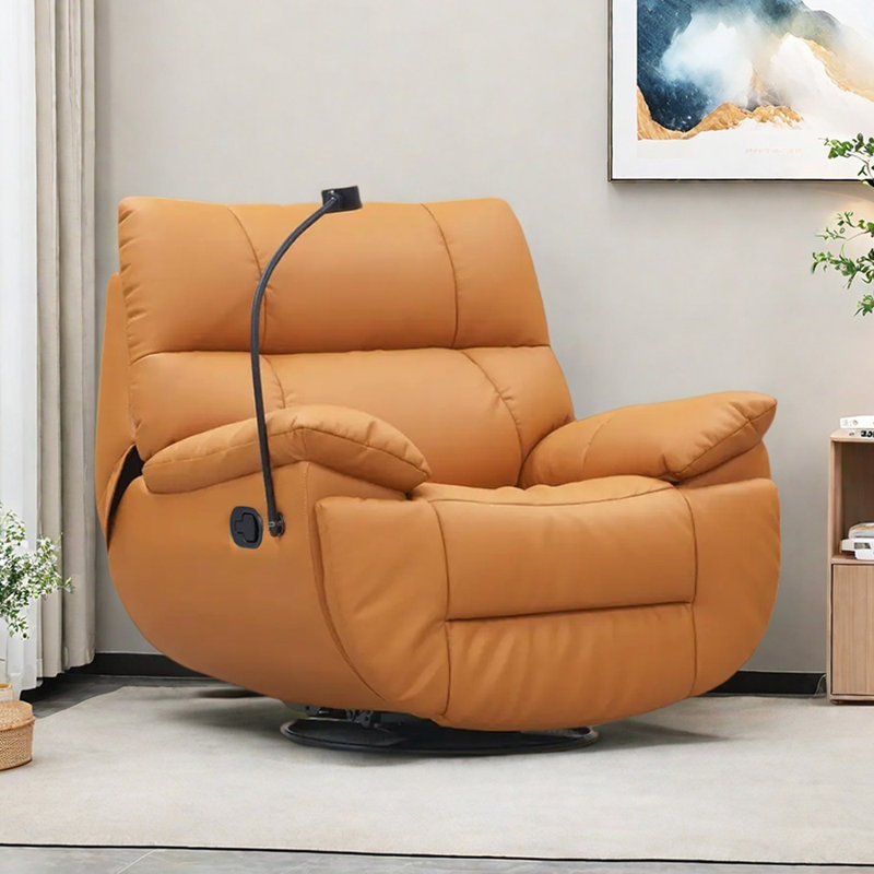 Fauteuil inclinable manuel ergonomique en similicuir, Orange