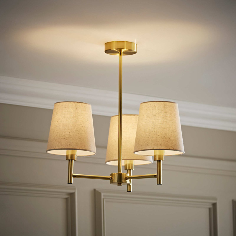 Alexaner 3 - Light Chandelier, Brushed Gold
