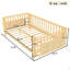 Lit plateforme double en bois pour enfants avec rampes-1627676133