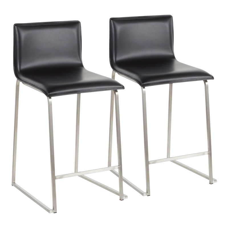 Tabourets de comptoir rembourrés Middlebrook 26 po, Noir, Acier Inoxydable, Tabouret de comptoir (siège d'une hauteur de 26 p