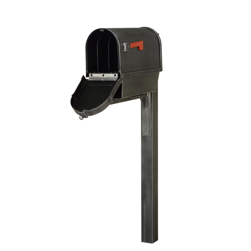Aluminum Post Mounted Mailbox with Magnetic Closure