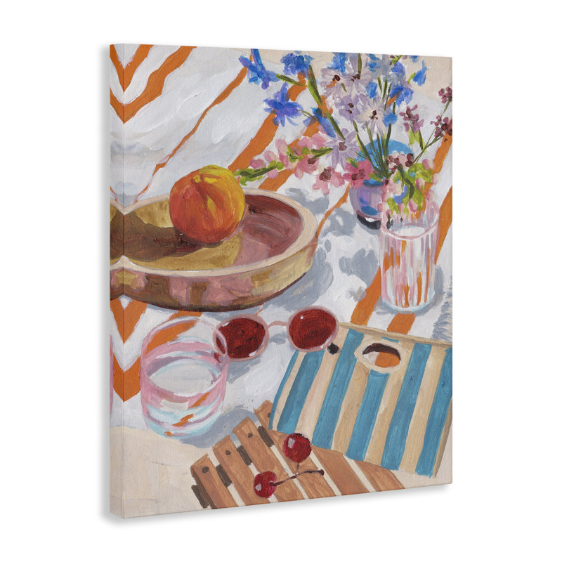 Art mural sur toile Tangerine Tides Beach, par Melissa Wang, H 20 po x l 16 po