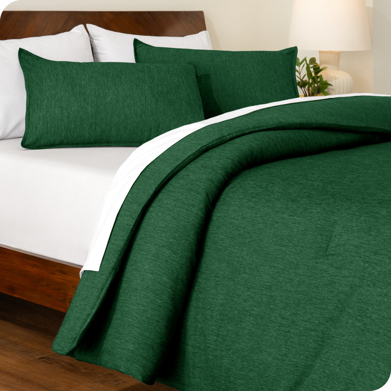 Heather Forest Green Twin Down Alternative Microfiber Comforter Set