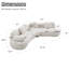 Canapé d'angle incurvé en boucle de 325 cm (127,95 po), canapé moderne à 5 places en croissant avec dossier papillon, 2 coussins pour studio et salon-1520709474