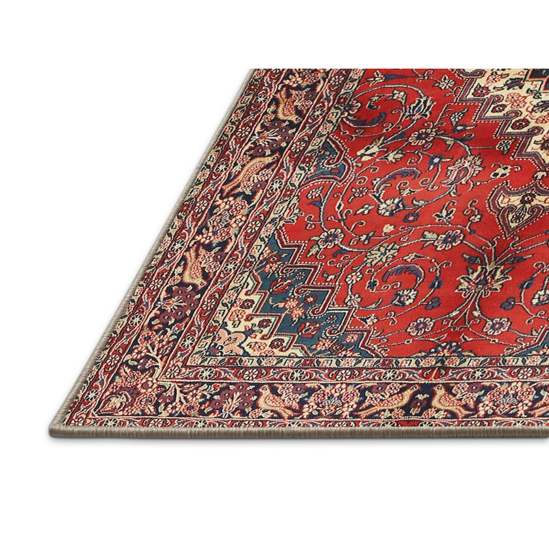Tapis de style oriental rouge, Rectangle 2 pi x 5 pi