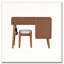 Ensemble de coiffeuse 39 "en bois avec tabouret Retro Bohemian