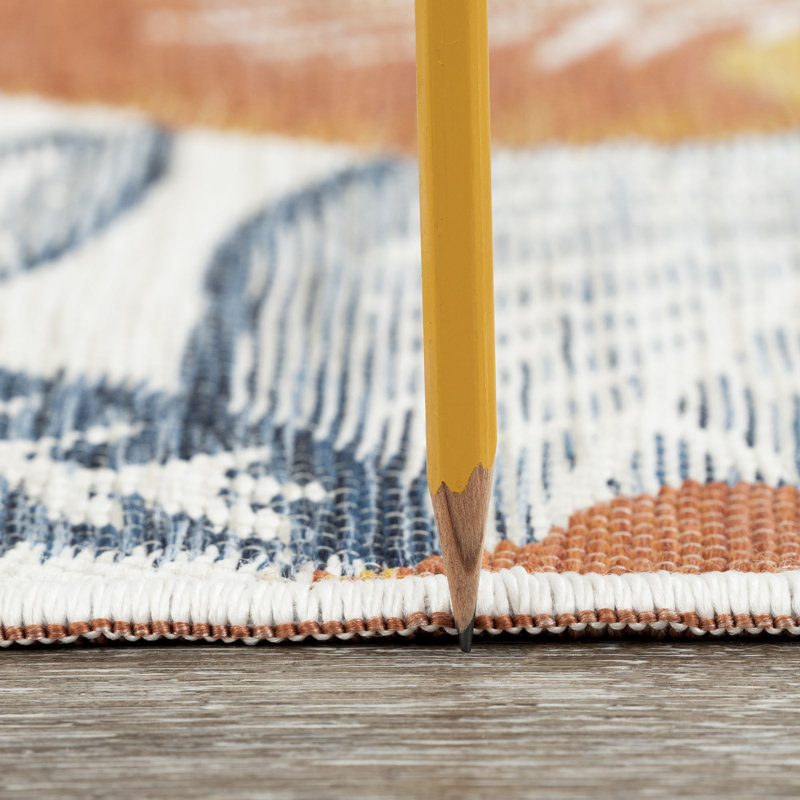 Tapis d'intérieur / extérieur en polypropylène tissé à plat réversible Velia, Rectangle 2 pi x 3 pi