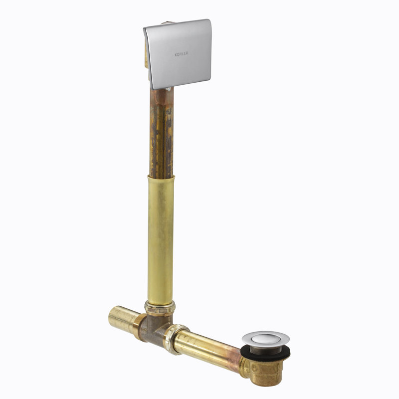 Clearflo Leg Tub Drain with Overflow, Brushed Chrome