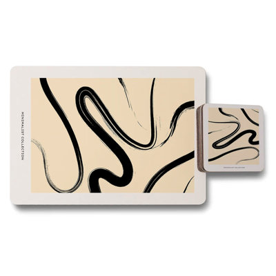 Minimalist Collection Placemat and Coaster Set Limited Wood