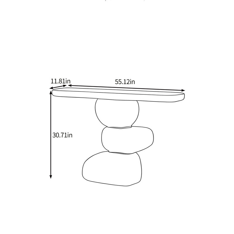 Yishaï, H 30,71 po x l 55,12 po x P 11,81 po, Brun