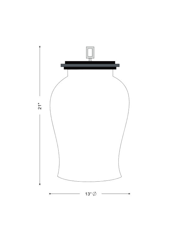 Scalamandre 21" Porcelain Jar, Indigo