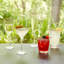 Verre de champagne martelé transparent avec rebord doré