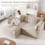 Canapé modulaire en L avec repose-pieds Chenille - causeuse modulaire pour petits salons-1753503751