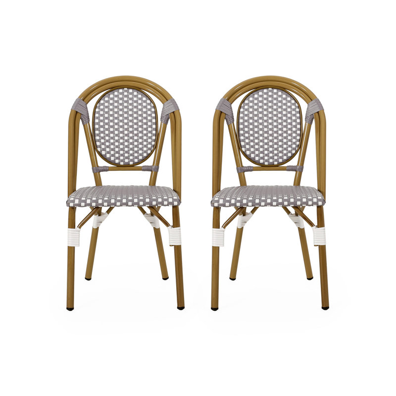 Chaise French, Blanc / Gris