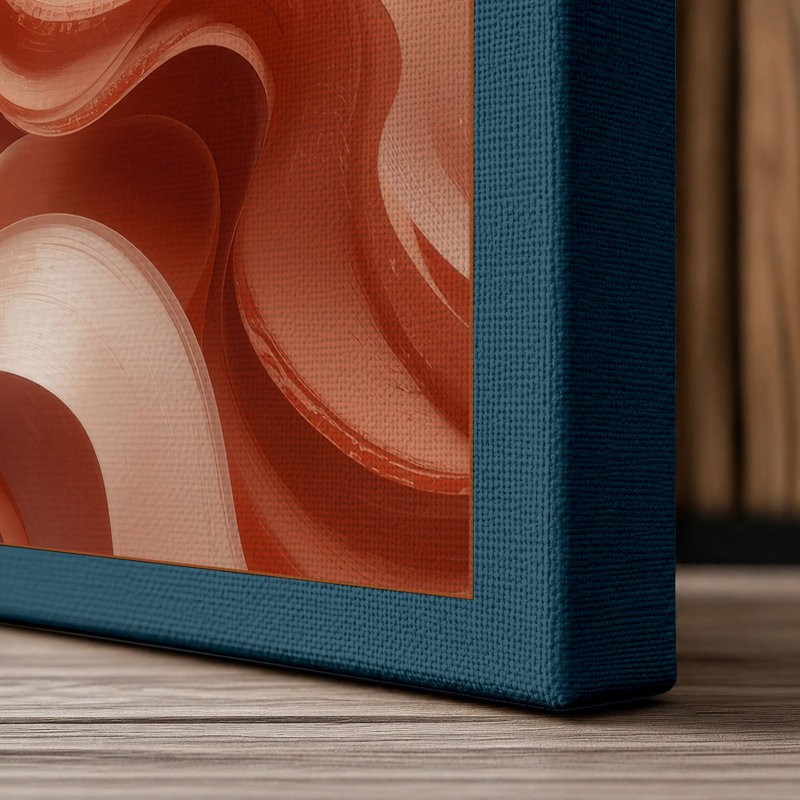 Flowing Forms Abstract - Wrapped Canvas, 18x12 - 45.7 x 30.5 cm, Teal Border