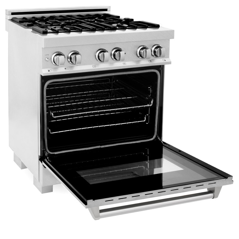 ZLINE 30 In. 4.0 Cu. Ft. Legacy Dual Fuel Range with Gas Cooktop and Electric Convection Oven, Satin Stainless Steel
