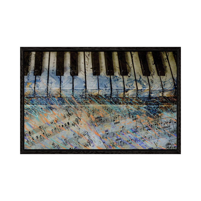 Piano Keys by Dan Meneely - Print on Canvas, 45.72cm H x 66.04cm W x 3.81cm D, Black Framed