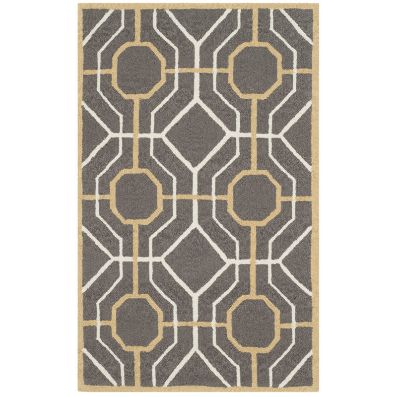 Naya Hand Hooked Performance Geometric Rug, Rectangle 3'6" x 5'6"