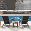 Chaise de patio Adirondack avec siège rembourré en rotin et accoudoirs larges et porte-gobelet caché noir-1264085388