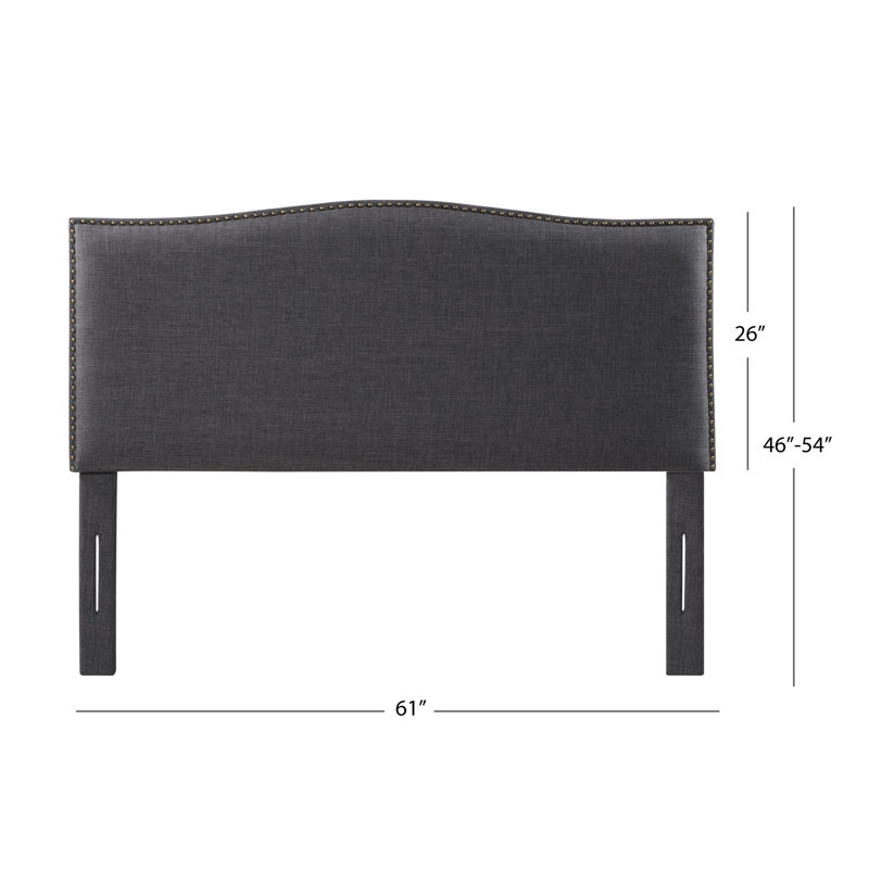 Tête de lit tapissier Ellii, Grand, Gris charbon