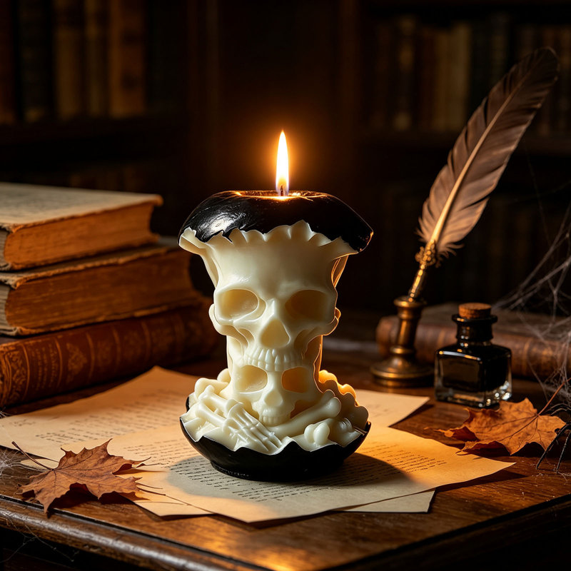 Bougies parfumées d'Halloween en forme de crâne en forme de crâne pour la fête d'Halloween