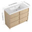 Meuble-lavabo autoportant de 42 po avec lavabo en résine et 2 portes d'armoire à fermeture en douceur, contreplaqué, chêne Dune (Kd-Packing)