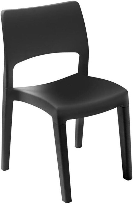 Aleah Stackable Outdoor Patio Dining Armchair, Black