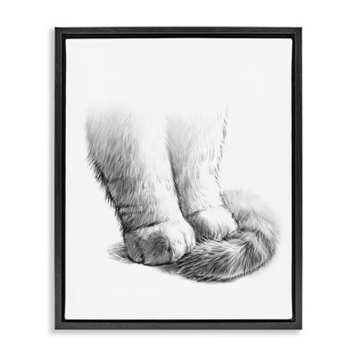 «Fluffy Cat Paws Tail Curled», impression sur toile par Ziwei Li