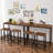 47.2" Rectangular Bar Table And 2 Chairs Set, For Small Space, Sturdy Metal Frame, Rustic Brown