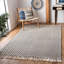 Tapis en laine / coton tissé à la main Brashear en ivoire / noir-1038006304