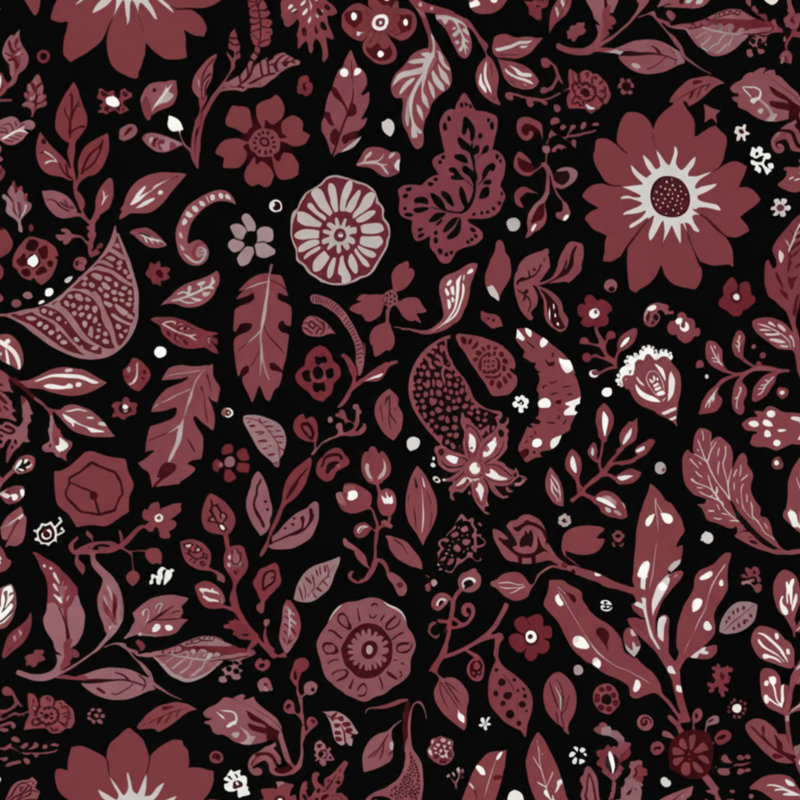 Couvertures noires à motif floral, L 60 po x H 80 po, Black Gray
