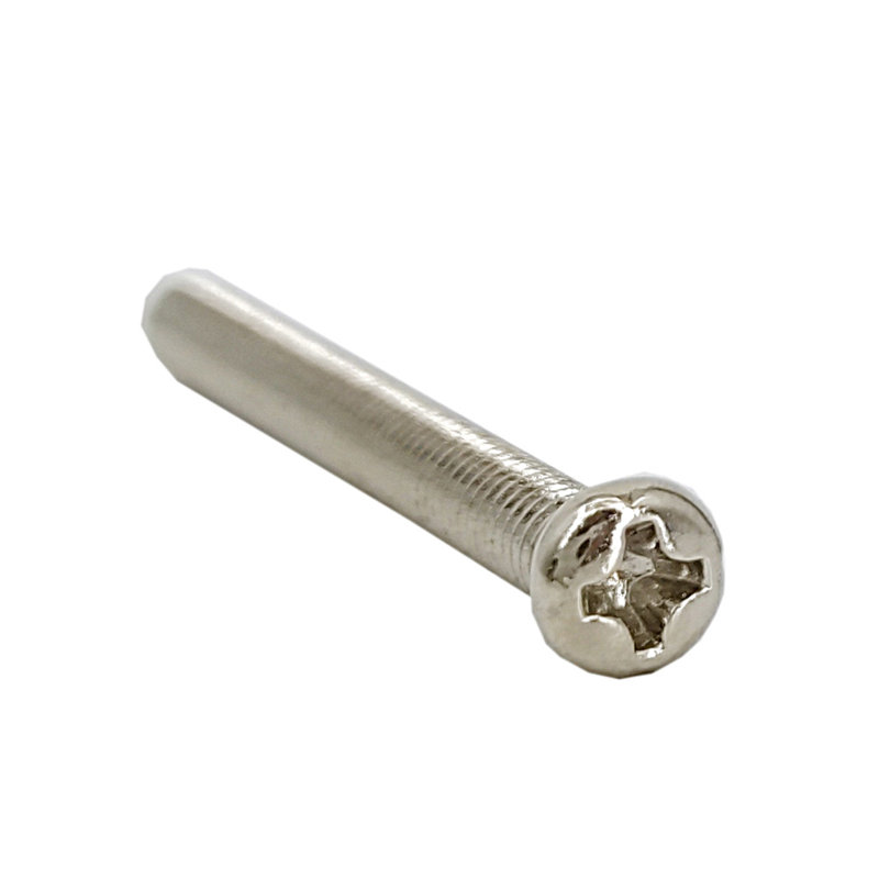 FixtureDisplays® 100PK M3 X 45mm Pas 0,5mm Tête ronde Vis métrique Phillips Drive Acier au carbone plaqué nickel encastré 304487