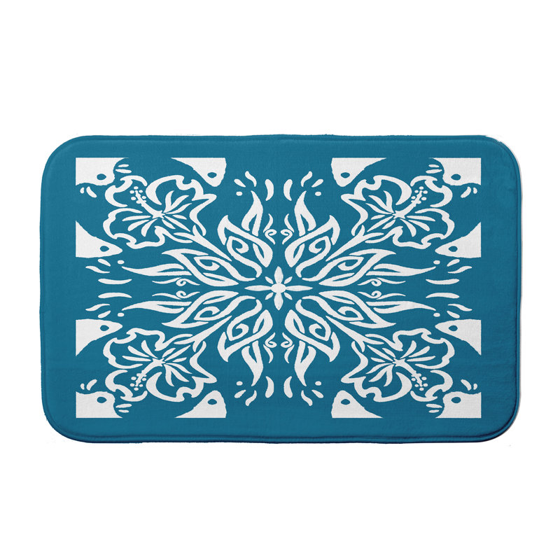 Tapis pour salle de bain Louie, H 18 po x L 30 po, Bleu sarcelle