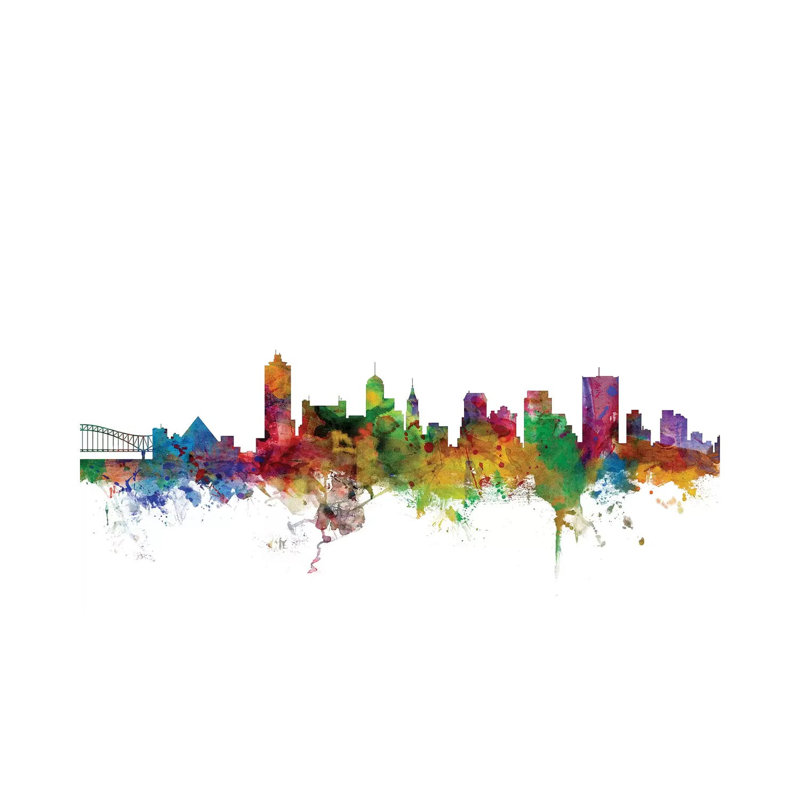 Memphis, Tennessee Skyline by Michael Tompsett - 1 Piece Wrapped Canvas Wall Art, 152.5 cm H x 101.5 cm W