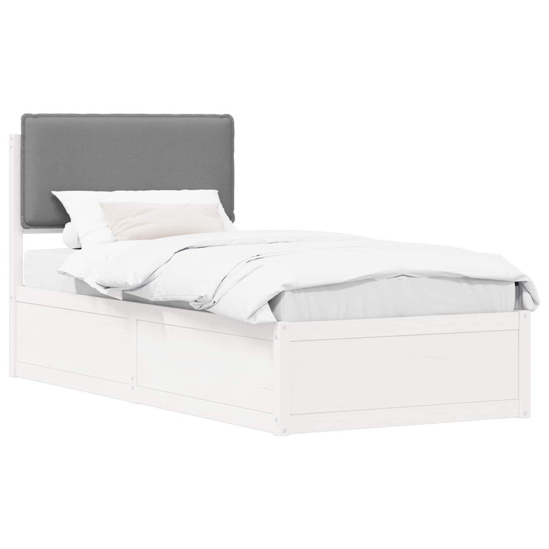 Bed Frame, 80 x 200cm, Light Grey/White