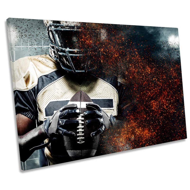 American Football Modern - Wrapped Canvas Print, 30.5cm H x 45.7cm W x 2cm D