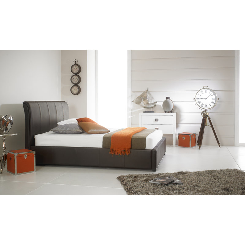 Ericka Upholstered Bed, Double (4'6), Brown