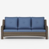 Samya 3 - Person Oversized Wicker Outdoor Patio Sofa with Cushions