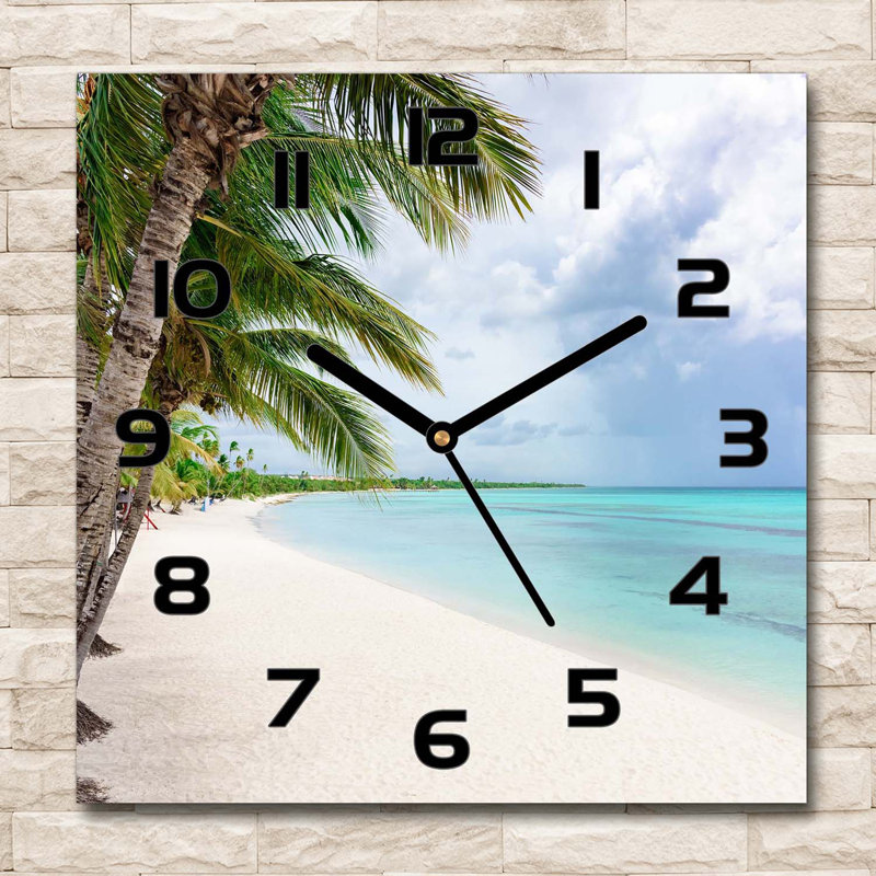 Hefter Glass Wall Clock, Black