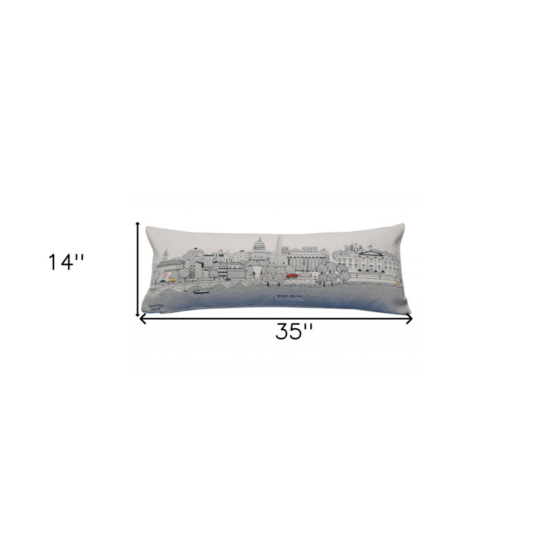 Coussin lombaire 35 po Washington DC, Crème