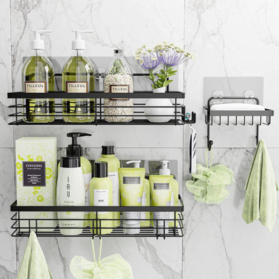 5 Hooks Bathroom Organizer Basket