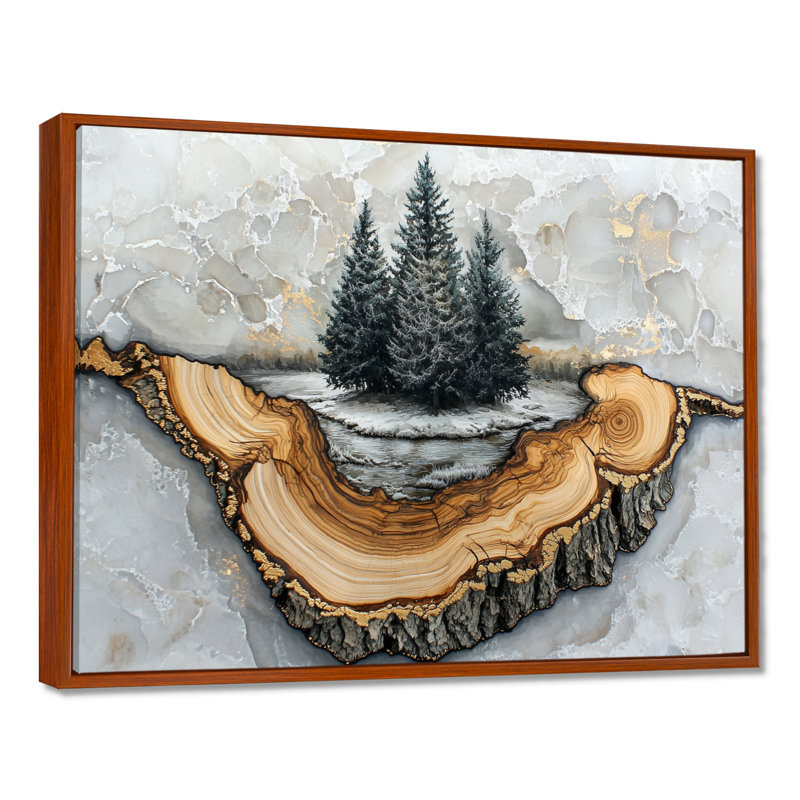 Iseline III - Landscapes Wall Art, H 34 po x l 44 po, Impression encadrée flottante, Brun