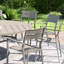 Ensemble de salle à manger de patio avec très grande table ronde 63 po et 10 chaises empilables en métal-1867411832