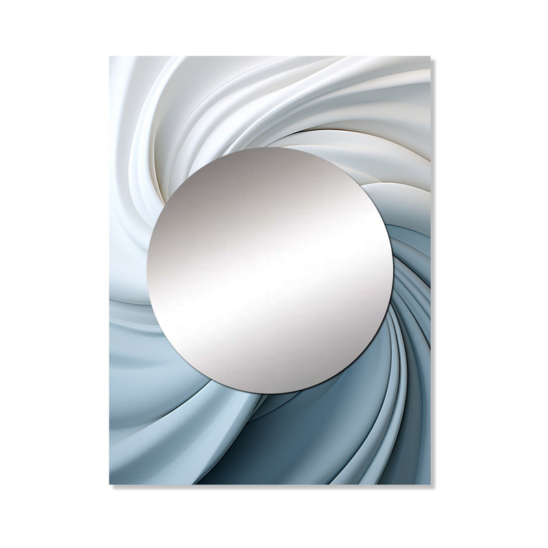 Zen et zen féphyr en spirale II - miroir mural abstrait en spirale, art décoratif en métal imprimé, 40 po x 30 po