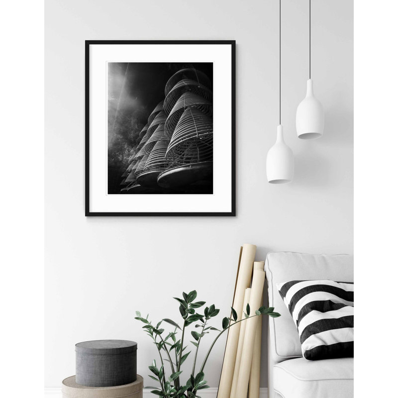 Incense Coils - Picture Frame Photograph on Paper , 35.5" H x 29.5" W, Black Framed