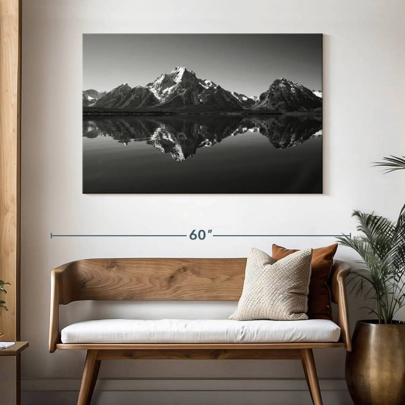 Alvord Grand Teton Mountains BW, H 32 po x l 48 po